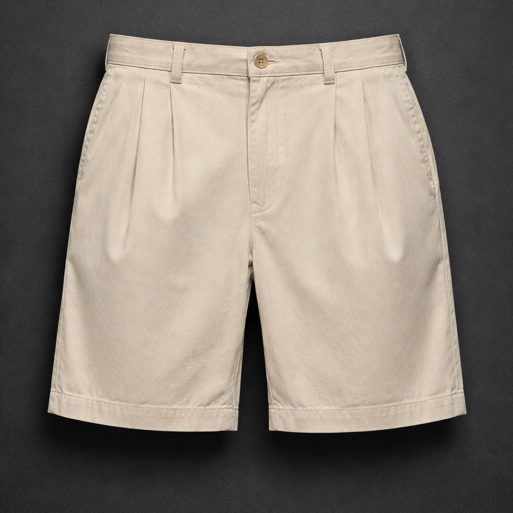 Tommy Bahama Silk Shorts Mens 36 Khaki Pleated 9” Inseam Casual Golf